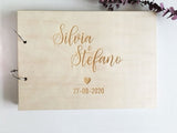 HULIANFU Wedding Guestbook Custom Guest Book Personalized Wooden Wedding Guest Book Engraved Rustic Wedding Album
