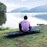 HULIANFU Portable Foldable Camping Cot Single Person Outdoor Folding Bed 330LB Bearing Weight Compact for Outdoor Picnic Camping