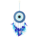 HULIANFU Mini Car Dream Catcher Beaded Natural Feathers Handcraft Chic Hanging Ornaments Mirror Room Bedroom Wall Decor