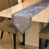HULIANFU New Chinese high-end tablecloth flag shoes cabinet cover cloth European velvet bed runner simple color table cloth