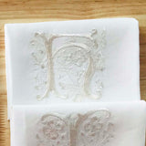 HULIANFU Letters Embroidery  Table Napkin  White Wedding Party Holiday  Decorative  Towel  Rectangular  Hand Towels