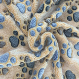 HULIANFU Pet soft warm blanket Winter Coral plush paw print blanket Cat and dog mattress Medium small dogs cats coral fleece Pet supplies