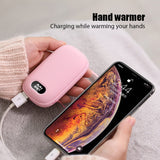 HULIANFU Portable USB Heater Rechargeable Electric Hand Warmer In Winter Double-Sided Heating Mini Mobile Power Supply Handwarmer 2 In 1