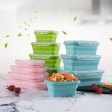 HULIANFU Silicone Folding Bento Box  1/3/4Pc Collapsible Portable Lunch Box for Food Dinnerware Food Container Bowl Lunchbox Tableware