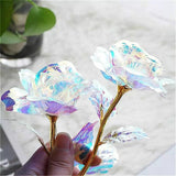 HULIANFU Valentine's Day Creative Gift 24k Aluminum Foil Rose Gold Rose Lasting Eternal Love Wedding Decoration home Decor Lighting Rose