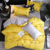 HULIANFU Nordic Style Pink Heart Bedding Set Cover Cute Bed Linens Duvet Cover Sheets and Pillowcases Queen King Size Home Textile Sets