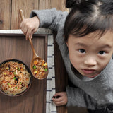 HULIANFU Natural Long Handle Wooden Spoon Japanese-Style Rice Scoop Mixing Soup Spoons Cooking Utensils Portable Tableware for Kicthen