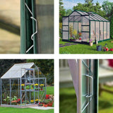 HULIANFU Promotion! 50Pcs Stainless Steel Greenhouse W Clips Spring Wire Glazing Glass Frame Fixing Clamp