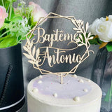 HULIANFU Personalized Names Wedding Cake Topper Geometric Custom Unique First Names Wedding Cake Topper  Decoration Bridal Shower