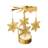 HULIANFU Silver Gold Candlesticks Rotating Romantic Rotation Spinning Carrousel Tea Light Candle Holder Dinner Wedding Bar Party