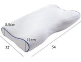 HULIANFU Memory Foam Bed Orthopedic Pillow for Neck Pain Sleeping with Embroidered Pillowcase 60*30cm