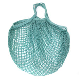 HULIANFU Portable Reusable Grocery Bags Fruit Vegetable Bag Washable Cotton Mesh String Organic Organizer Handbag Short Handle Net Tote