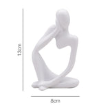 HULIANFU Thinker Statue Abstract Figure Sculpture Small Ornaments Resin Statue Home Crafts Home Decoration Modern Figurines For Interior