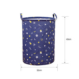 HULIANFU Organizer Canvas Laundry Basket Waterproof Large Capacity Laundry Hamper Dirty Clothes Storage Basket Toy Home Storage Bin 45x35