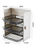 HULIANFU Kitchen Preparation Plate Organizer 6-Layer Cooking Dishes Tray Multi-Functional Wall Mount Racks Kitchen Organizer and Storage