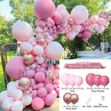 HULIANFU Macaron Pink Balloon Garland Arch Kit Wedding Birthday Party Decoration Kids Globos Rose Gold Confetti Latex Ballon Baby Shower