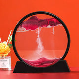 HULIANFU Moving Sand Art Picture Round Glass 3D Deep Sea Sandscape In Motion Display Flowing Sand Frame Sand Painting