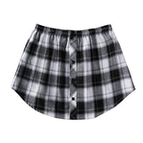 Hulianfu Detachable Underskirt Cotton Shirt Extender for Women Irregular False Skirt Tail Blouse Hem Plaid Mini Skirt Extender Hemline