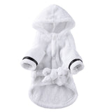 HULIANFU Soft Quick Drying Pet Pajama With Hood Thickened Luxury Soft Cotton Hooded Bathrobe Super Absorbent Dog Bath Towel Pet Nightwear