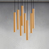 HULIANFU Modern LED Pendant Light Long Tube Pendant lamp Cylinder Pipe Hanging Lamp for Living Room Kitchen Light Fixture Decor Luminaire