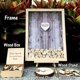 HULIANFU Wedding Guest Book Personalized Wedding Decoration Rustic Sweet Wedding Guestbook 120pcs Small Wood Hearts