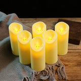 HULIANFU Pack of 3/6 LED Battery Operated Flameless Candles Remote Control,Moving Wick Swing Flame Pillar Candles For Wedding Birthday