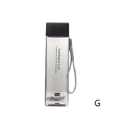 HULIANFU Square Frosted Water Cup Portable Leakproof With Rope Sports Cup Square Cup Bottles  Sports Cup with Portable Milk RopeWater Cup