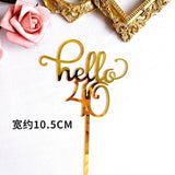 HULIANFU Wedding Cake Topper Acrylic Bride to be Cake Decorations Mariage Anniversary Birthday Party Baking Dessert Cake Top Flag Cupcake