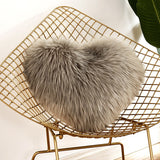 HULIANFU Sofa Pillow Cover+Inner Shaggy Pillow Love Heart Cushion Cover Faux Fur Sheepskin Pillow Case Living Room Decorative Pillowcases