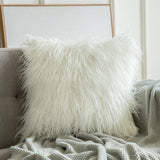 HULIANFU Soft Fur Plush Cushion Cover Home Decor Pillow Covers Living Room Bedroom Sofa Decorative Pillowcase 45x45cm Shaggy Fluffy Cover