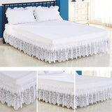 HULIANFU Princess Lace Bed Skirt Home Hotel Bed Cover Without Surface Elastic Band Bed Skirts Bedspread Twin/Full/Queen/King Size