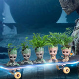 HULIANFU Strongwell Home Decoration Flower Vase Miniature Model Succulent Flower Pots Desktop Display Figurines Baby Groot Artware Gifts