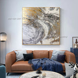 HULIANFU New Design High Quality Hand-painted Modern Golden Oil Painting on Canvas Modern Art Oil Painting for All Kinds of Wall Decor