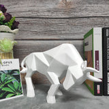 HULIANFU Resin Bull Sculpture Bull Statue Animal Nordic Decoration Home Decor Tabletop Statues Bulls Figurines Office Cabinet Bookshelf
