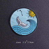 HULIANFU Van Gogh Patch Iron On Patches For Clothing Thermoadhesive Patches On Clothes Japan Anime/Fusible Patch Embroidery Sticker Badge
