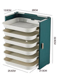 HULIANFU Kitchen Preparation Plate Organizer 6-Layer Cooking Dishes Tray Multi-Functional Wall Mount Racks Kitchen Organizer and Storage