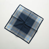 HULIANFU Men  Fashion Business Pure Cotton Jacquard Plaid Handkerchief Out Camping Picnic Eating Clean Portable Pocket Towel Harajuku