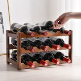 HULIANFU Vintage Wooden Bottles Wine Rack Cabinet Holder Shelf Free Standing Holders Barware Storage Wine Racks Home Kitchen Bar Tools