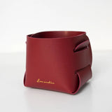 HULIANFU Nordic Style Home Creative Desktop Leather Storage Basket Pen Holder Sundries Key Headphone Storage Box Makeup Finishing Basket