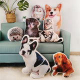 HULIANFU Personalized Photo DIY Pet Cushion Toys Dolls Stuffed Animal Pillow Custom Dog Cat Picture Cushion Christmas gifts Memorial gift