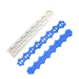 HULIANFU Pearl Rope Wave Flower Gemstone Shape Cake Side Lace Silicone Sugarcraft Mold Fondant Cake Decorating Tools