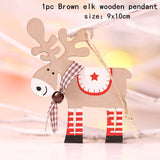 HULIANFU New Year  1PC 2D 3D Christmas Ornament Wooden Hanging Pendants Star Xmas Tree Bell Christmas Decorations For Home Navidad