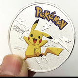 HULIANFU Pocket Monsters Gold Silver Coins Japanese Pokemon Anime Movie Around Coins Children's Cartoon Toys Small Gifts
