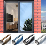 HULIANFU Multi-size One Way Mirror Window Film Privacy Sun Blocking Glass Sticker Heat Control Reflective Film Self Adhesive Window Tint