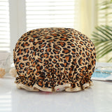 HULIANFU Waterproof Shower Cap Double Layer Elastic Bath Hat Bathing Cap For Women Spa Bathing Accessory Hair Salon Bathroom Product