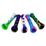 HULIANFU TOPPUFF Glass Smoking Pipe 20MM Camouflage Horn Shape Silicone Tobacco Pipe One Hitter Dugout Pipes Smoke Accessories