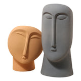 HULIANFU Nordic Ins Minimalist Ceramic Abstract Vase Black and White Human Face Creative Display Room Decorative Figue Head Shape Vase