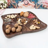 HULIANFU Whole Wood Wood Irregular Oval Solid Wood Pan Plate Fruit Dishes Saucer Tea Tray Dessert Dinner Plate Tableware Set
