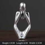 HULIANFU Thinker Statue Abstract Figure Sculpture Mini Character Statue Ornaments For Home Desktop Furnishings Home Decor Birthday Gift