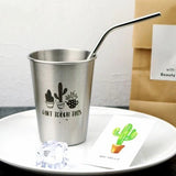 HULIANFU NorthernEurope Ins Industry Style 304 Stainless Steel Spray Paint Beer Cup Cold Water Drinks Cup Household Office Use Gargle Cup